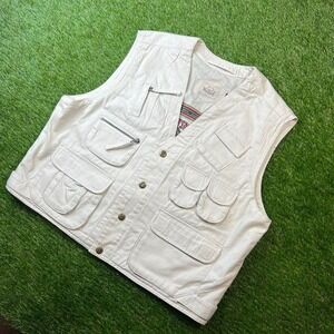 Vintage Woolrich Sportsman Vest L Outdoor Utility Safari Pocket Fishing Hiking